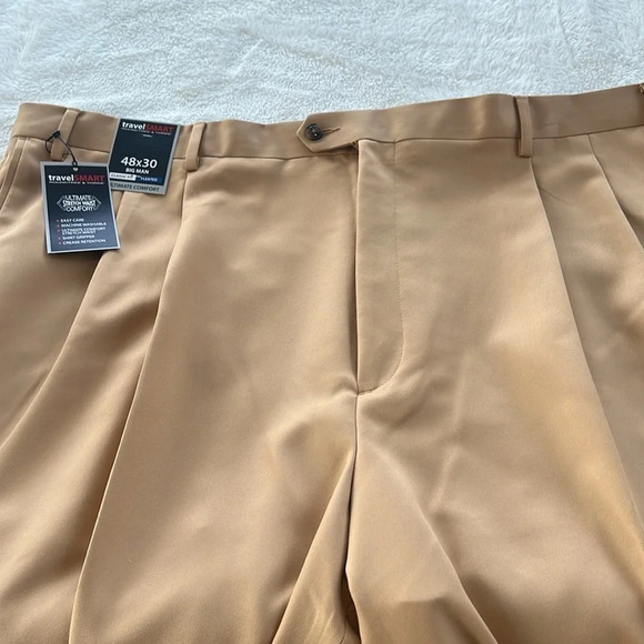 NWT Roundtree & Yorke Sz 48 Ultimate Comfort Classic Fit Non-iron Pleated Pant - Picture 4 of 10